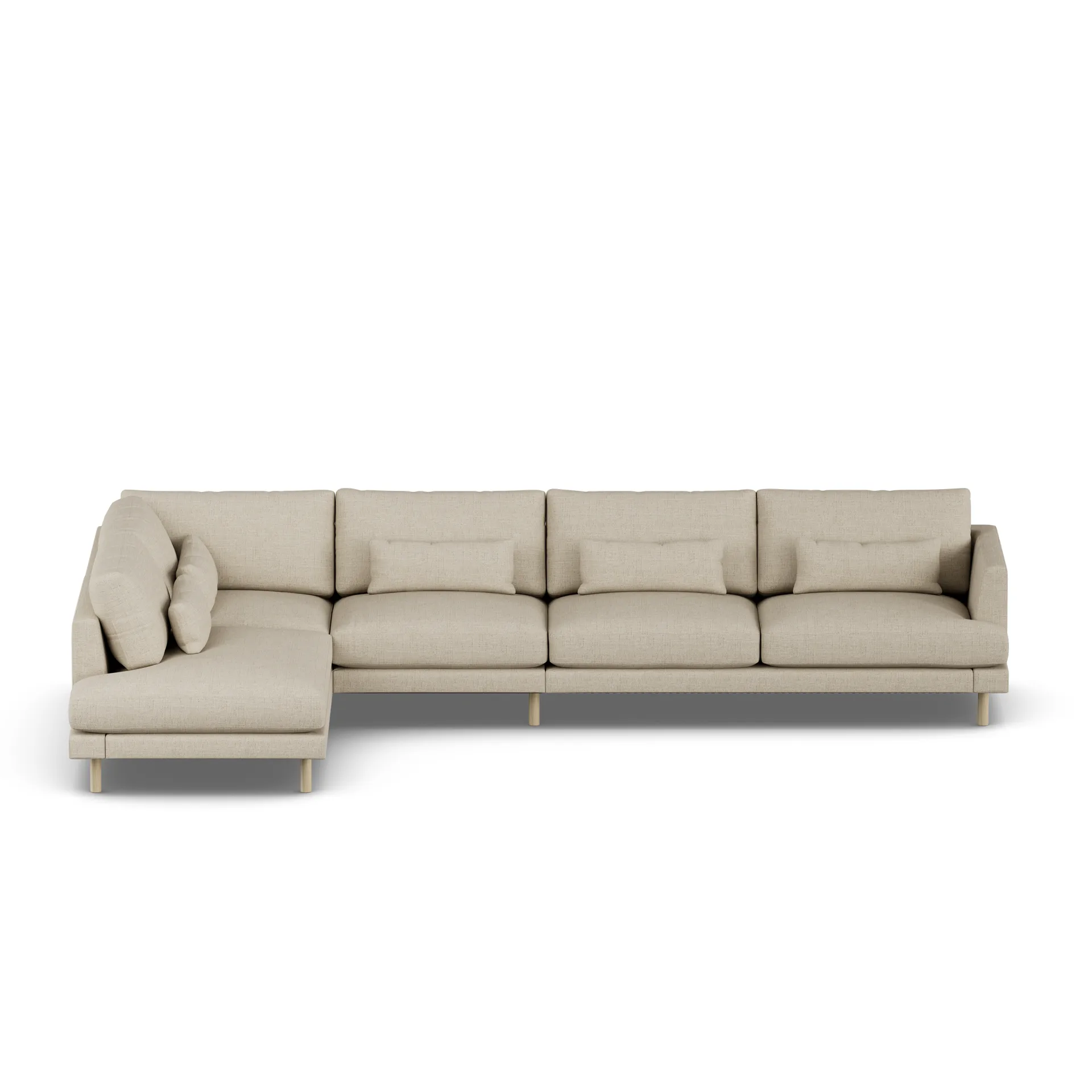 Bredhult sofa, Bern Beige 0341-witgeoliede eiken, 4-zits B2 1898