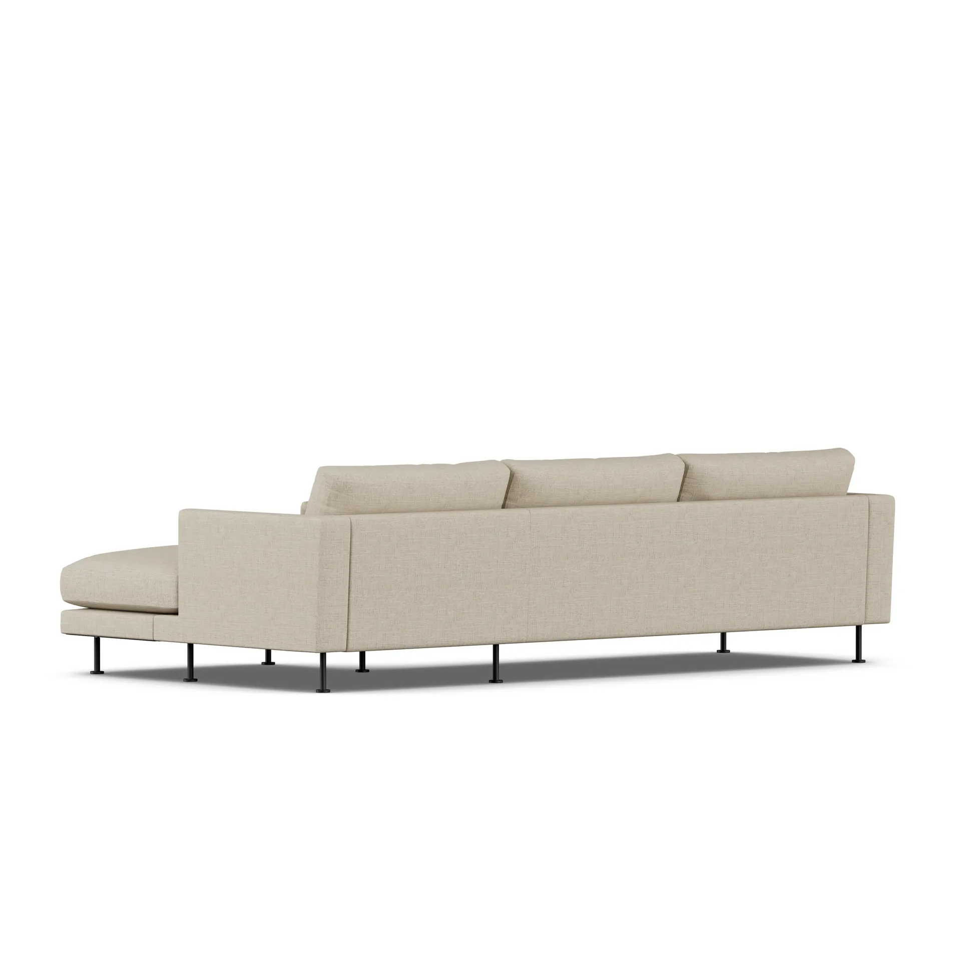 Bredhult sofa, Bern Beige 0341-zwart staal, 2,5-zits C1 1898