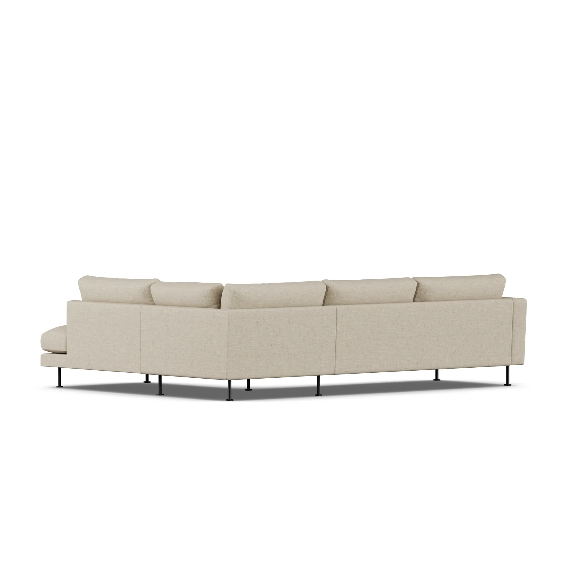 Bredhult sofa, Bern Beige 0341-zwart staal, 3-zits A1 1898