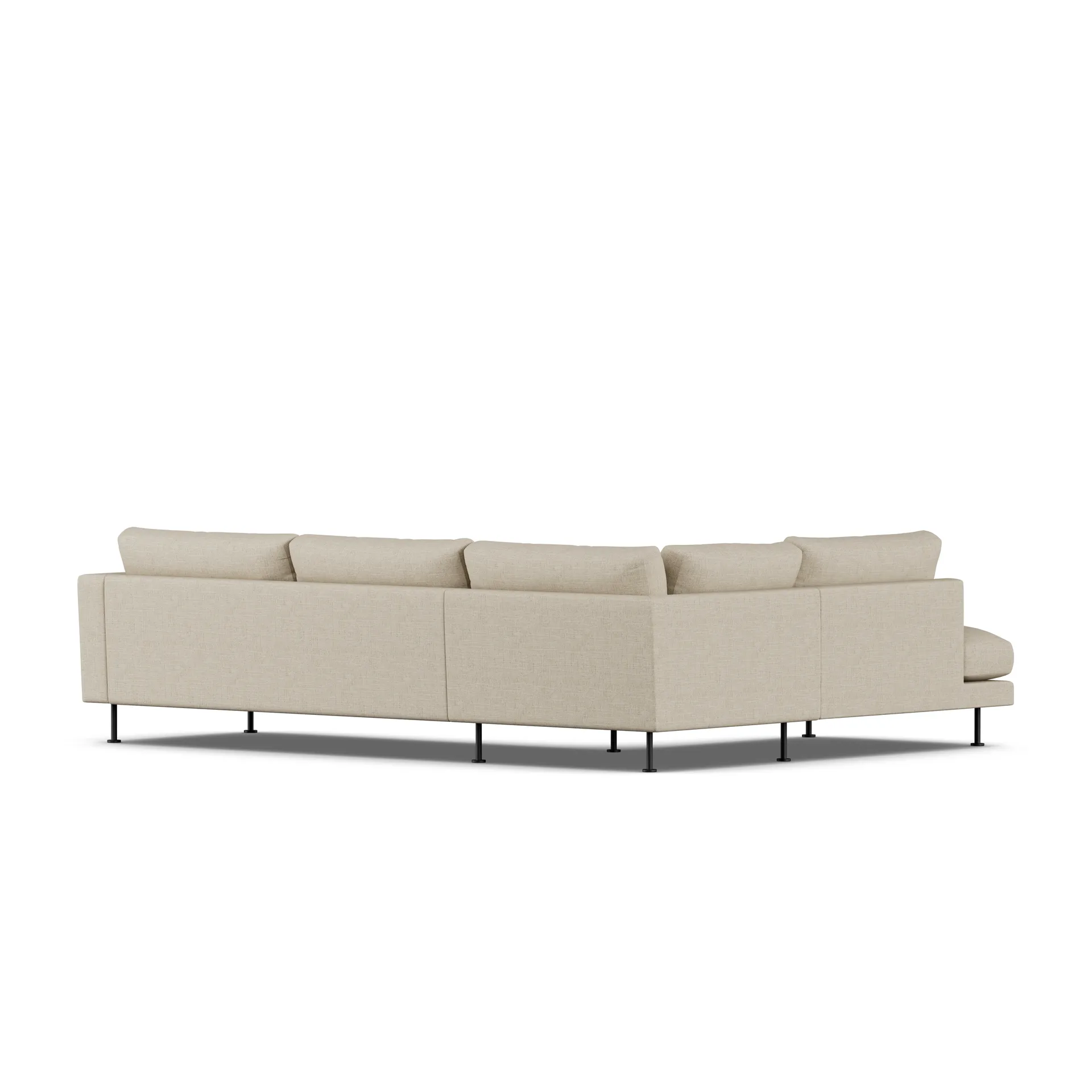 Bredhult sofa, Bern Beige 0341-zwart staal, 3-zits A2 1898