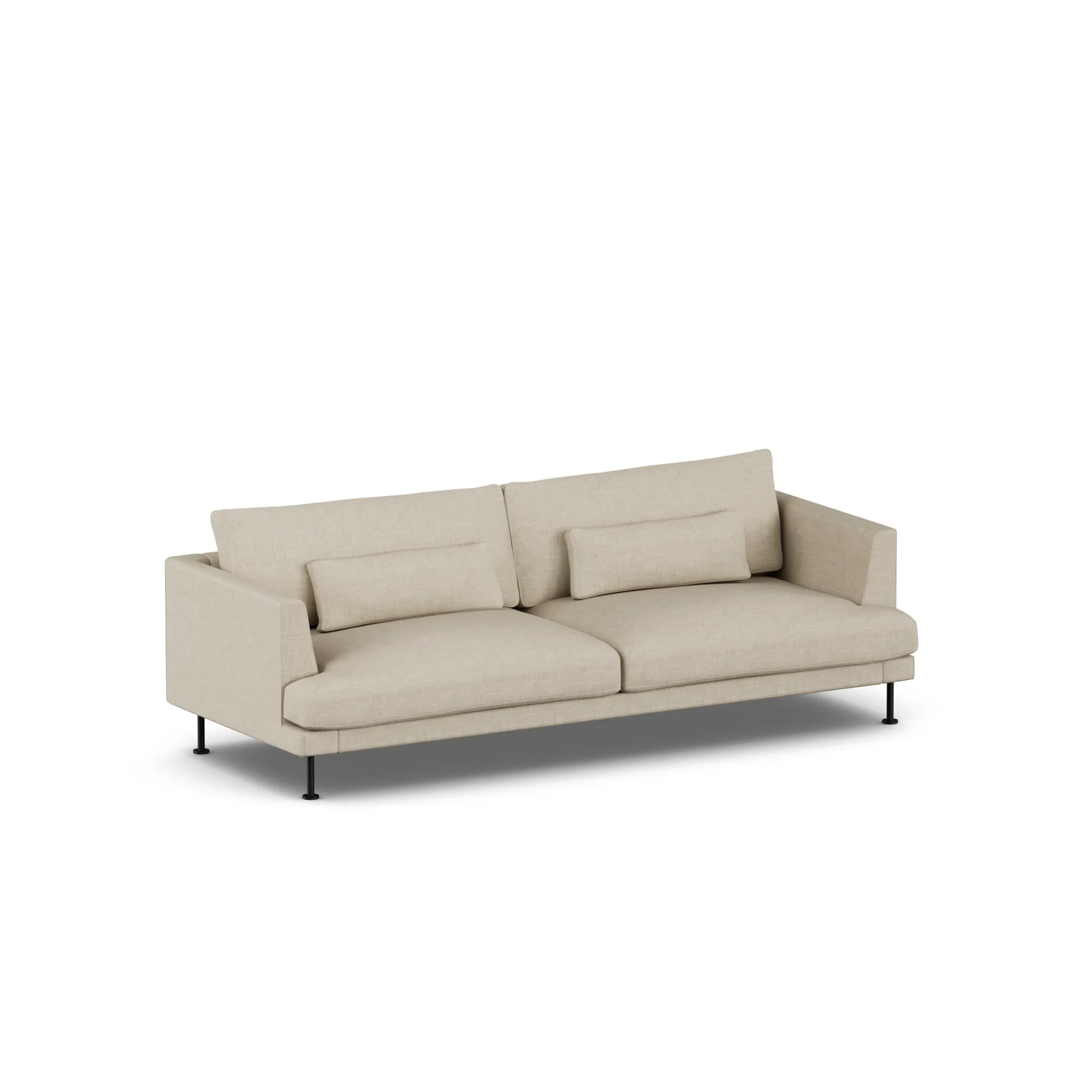 Bredhult sofa, Bern Beige 0341-zwart staal, 3-zits 1898