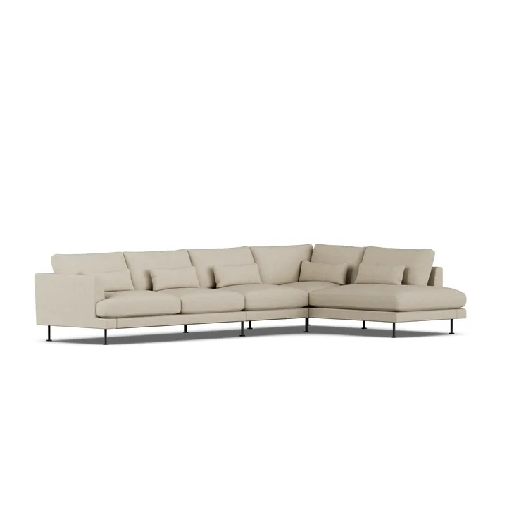 Bredhult sofa - Bern Beige 0341-zwart staal, 4-zits B1 - 1898