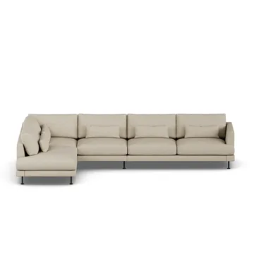 Bredhult sofa - Bern Beige 0341-zwart staal, 4-zits B2 - 1898