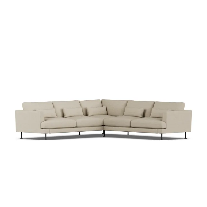 Bredhult sofa - Bern Beige 0341-zwart staal, hoekbank F - 1898