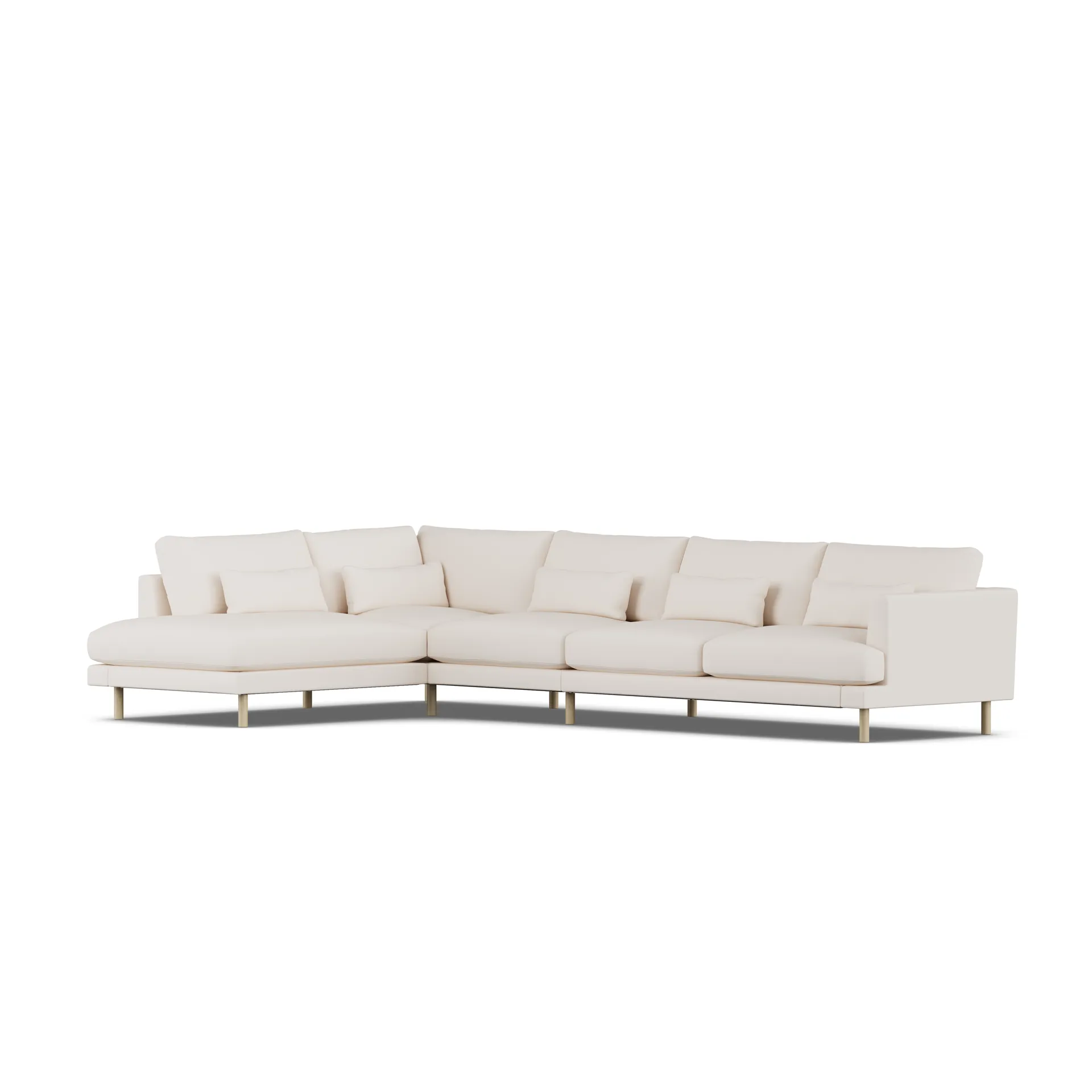 Bredhult sofa, Caleido Beige 9600-witgeoliede eiken, 4-zits B2 1898
