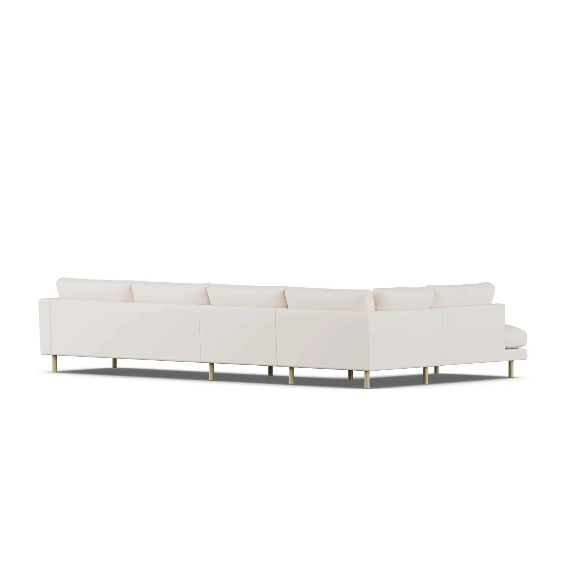 Bredhult sofa, Caleido Beige 9600-witgeoliede eiken, 4-zits B2 1898