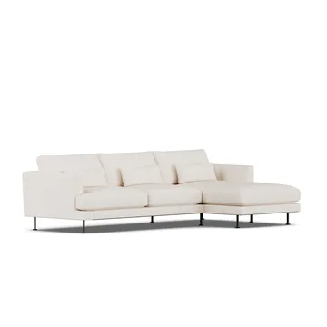 Bredhult sofa - Caleido Beige 9600-zwart staal, 2,5-zits C1 - 1898