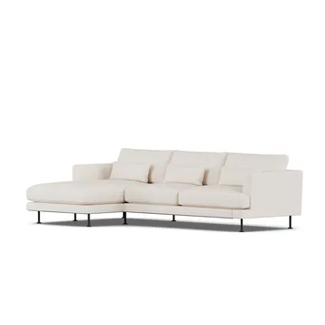 Bredhult sofa - Caleido Beige 9600-zwart staal, 2,5-zits C2 - 1898