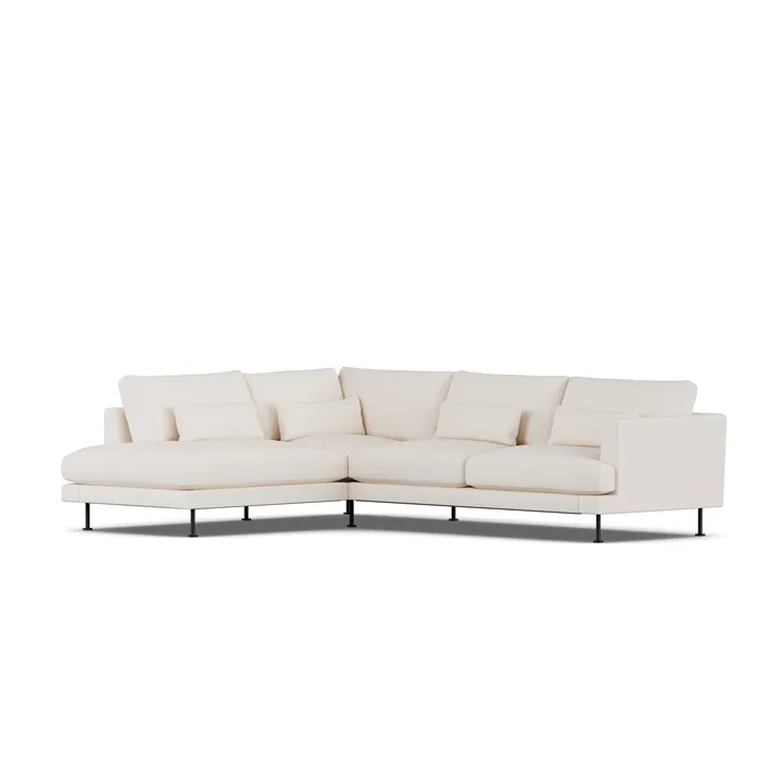 Bredhult sofa - Caleido Beige 9600-zwart staal, 3-zits A2 - 1898