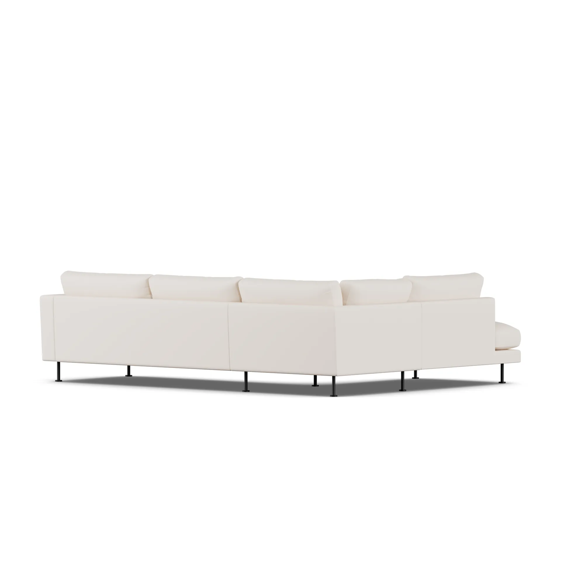 Bredhult sofa, Caleido Beige 9600-zwart staal, 3-zits A2 1898