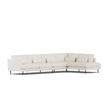 Bredhult sofa - Caleido Beige 9600-zwart staal, 4-zits B1 - 1898