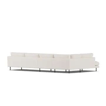 Bredhult sofa - Caleido Beige 9600-zwart staal, 4-zits B2 - 1898