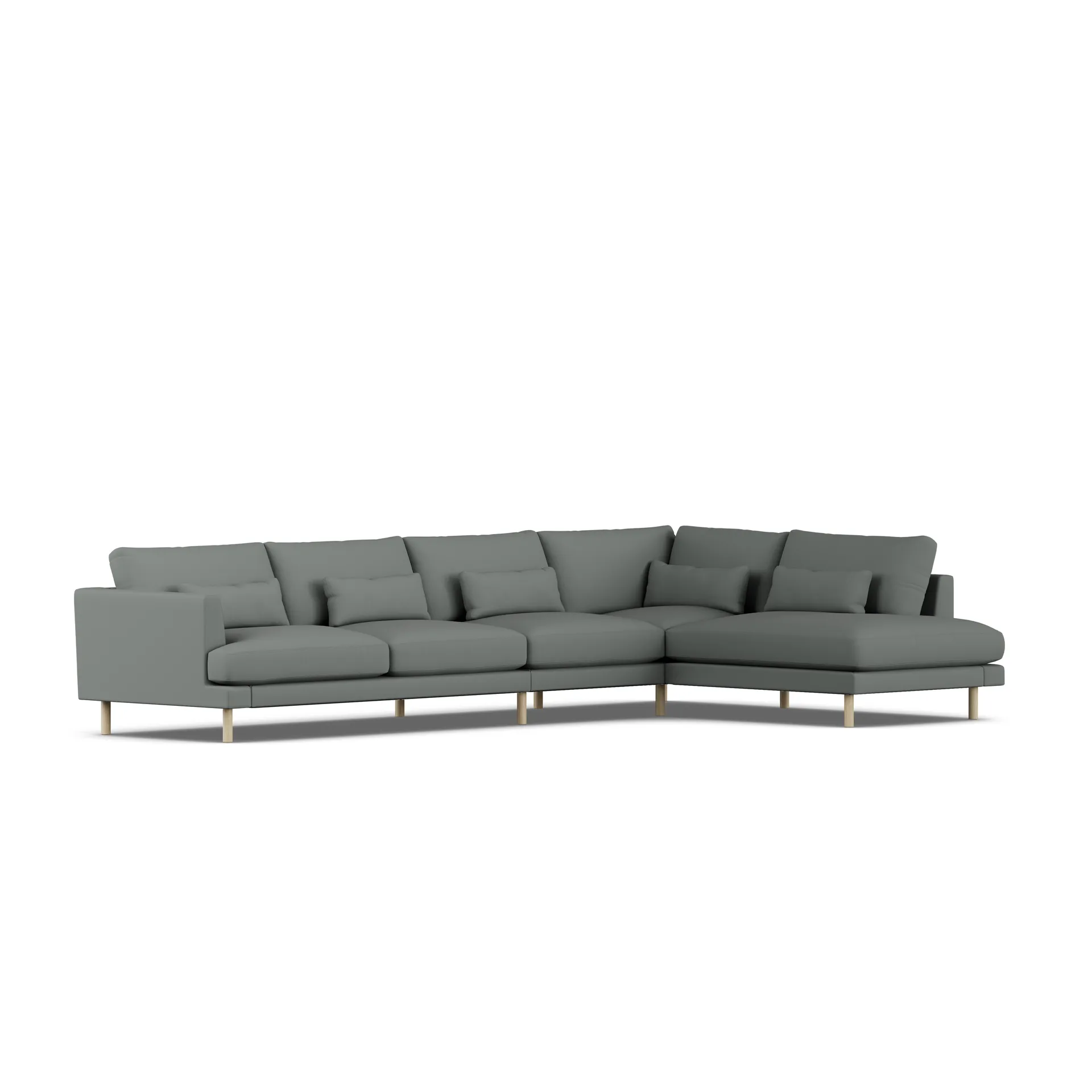 Bredhult sofa, Caleido Grey 1240-witgeoliede eiken, 4-zits B1 1898