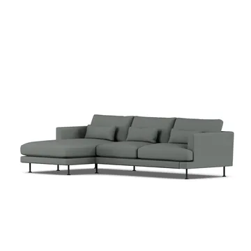 Bredhult sofa - Caleido Grey 1240-zwart staal, 2,5-zits C2 - 1898