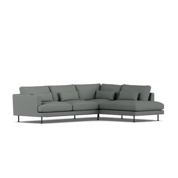Bredhult sofa - Caleido Grey 1240-zwart staal, 3-zits A1 - 1898
