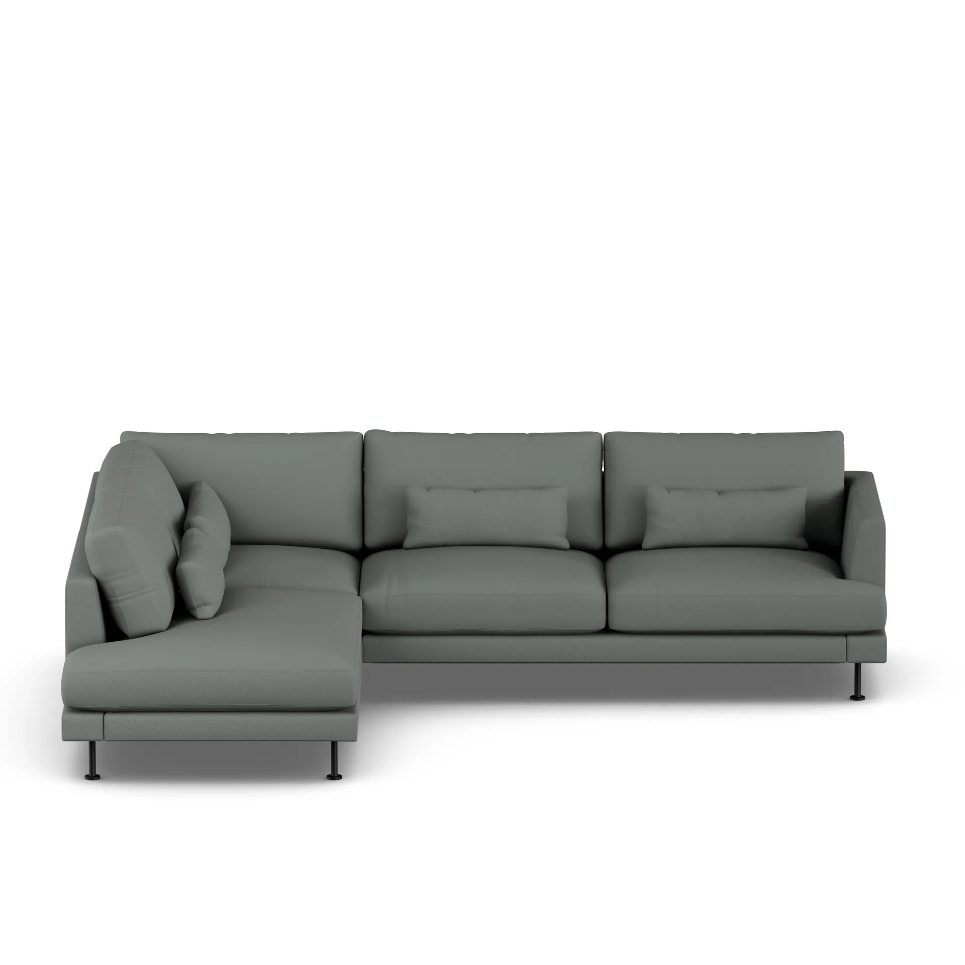 Bredhult sofa, Caleido Grey 1240-zwart staal, 3-zits A2 1898