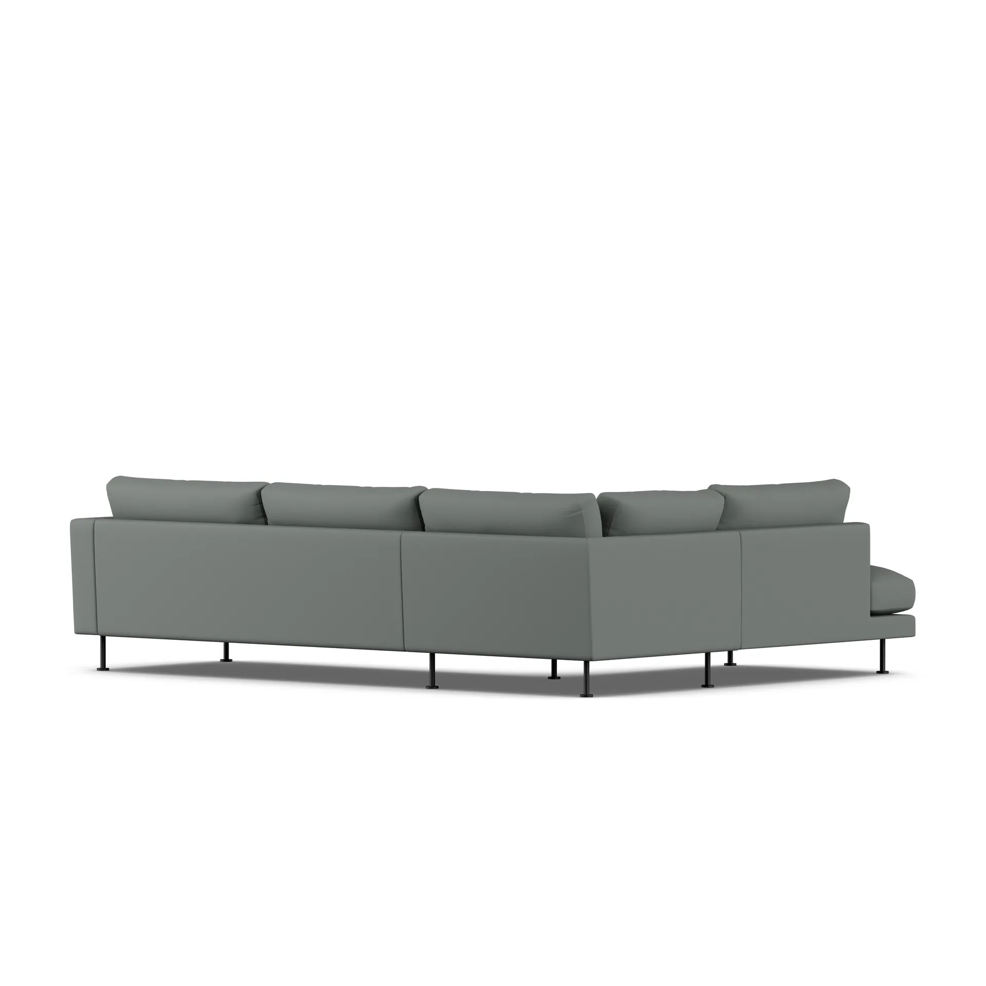 Bredhult sofa, Caleido Grey 1240-zwart staal, 3-zits A2 1898