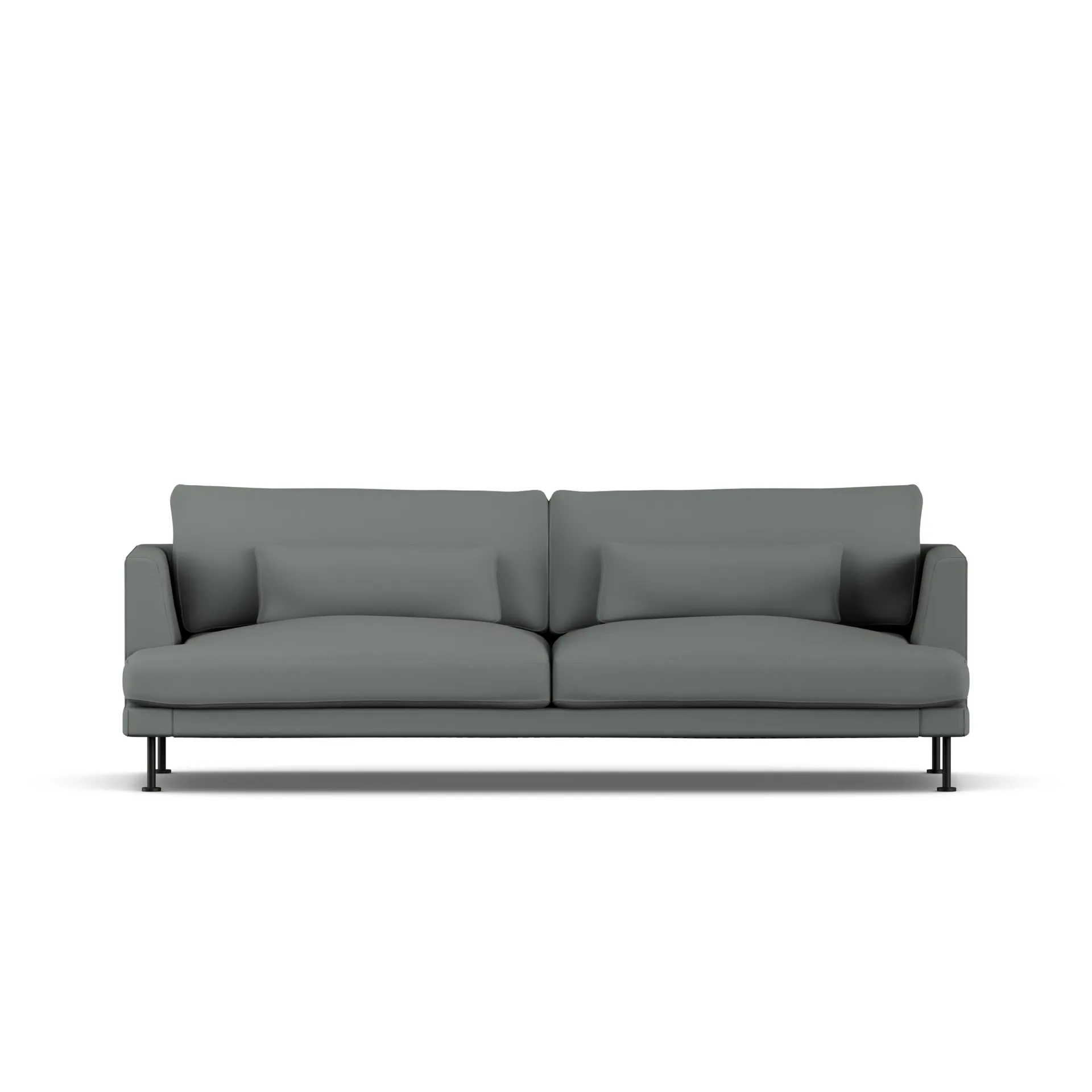 Bredhult sofa, Caleido Grey 1240-zwart staal, 3-zits 1898