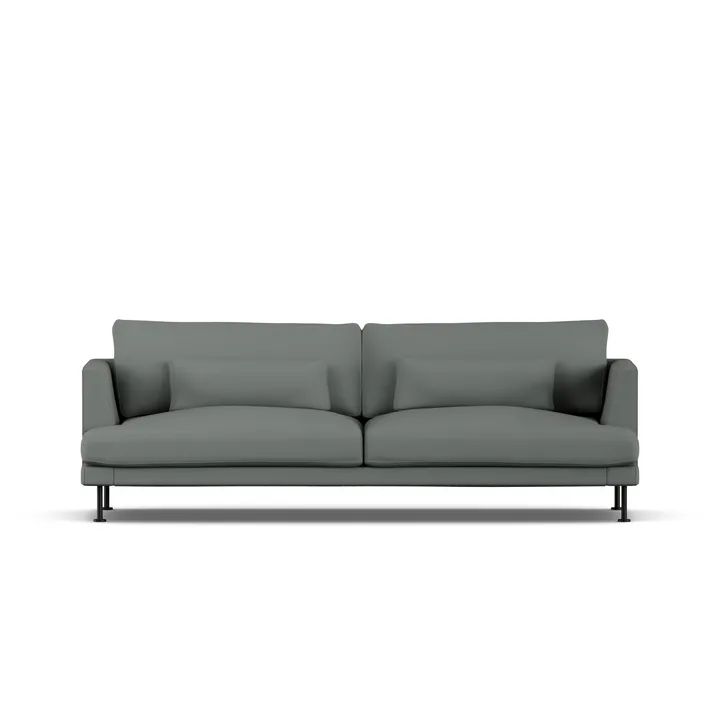Bredhult sofa - Caleido Grey 1240-zwart staal, 3-zits - 1898