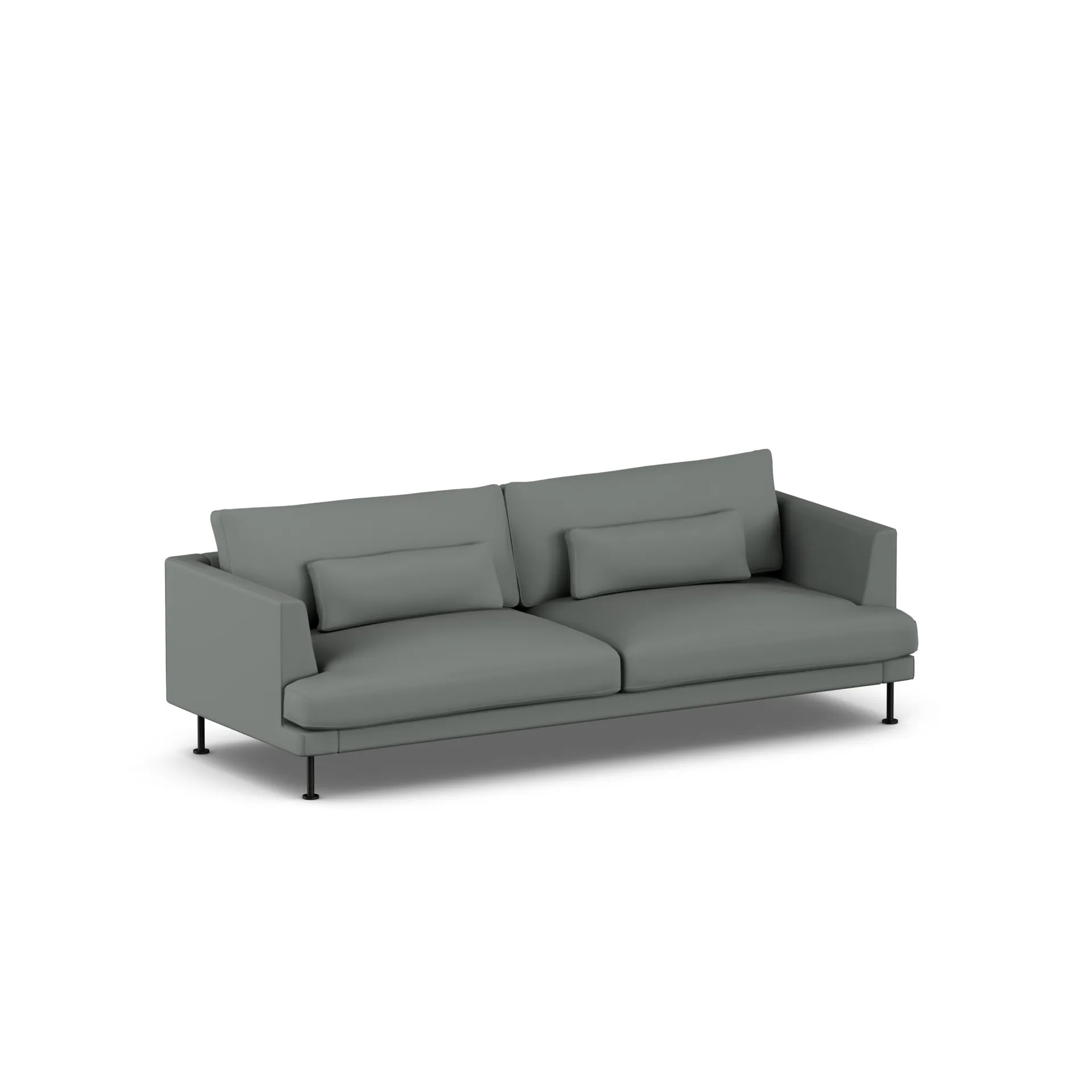 Bredhult sofa, Caleido Grey 1240-zwart staal, 3-zits 1898