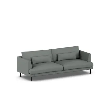 Bredhult sofa - Caleido Grey 1240-zwart staal, 3-zits - 1898