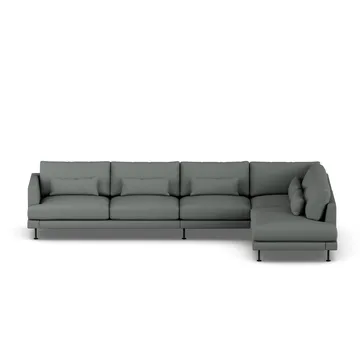 Bredhult sofa - Caleido Grey 1240-zwart staal, 4-zits B1 - 1898