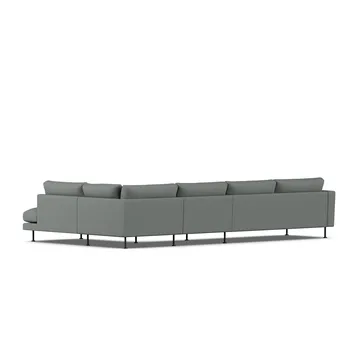 Bredhult sofa - Caleido Grey 1240-zwart staal, 4-zits B1 - 1898