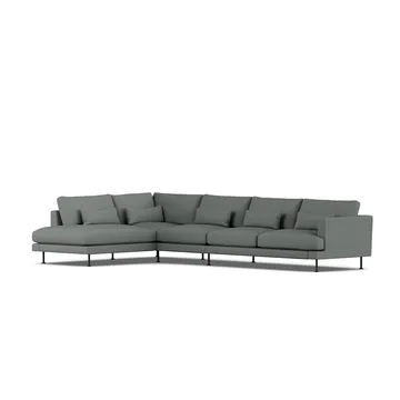 Bredhult sofa - Caleido Grey 1240-zwart staal, 4-zits B2 - 1898