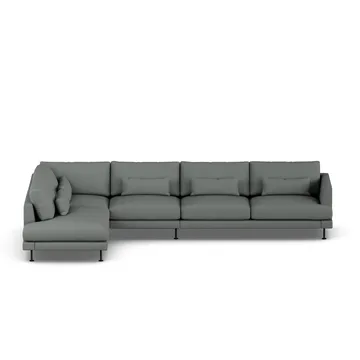 Bredhult sofa - Caleido Grey 1240-zwart staal, 4-zits B2 - 1898