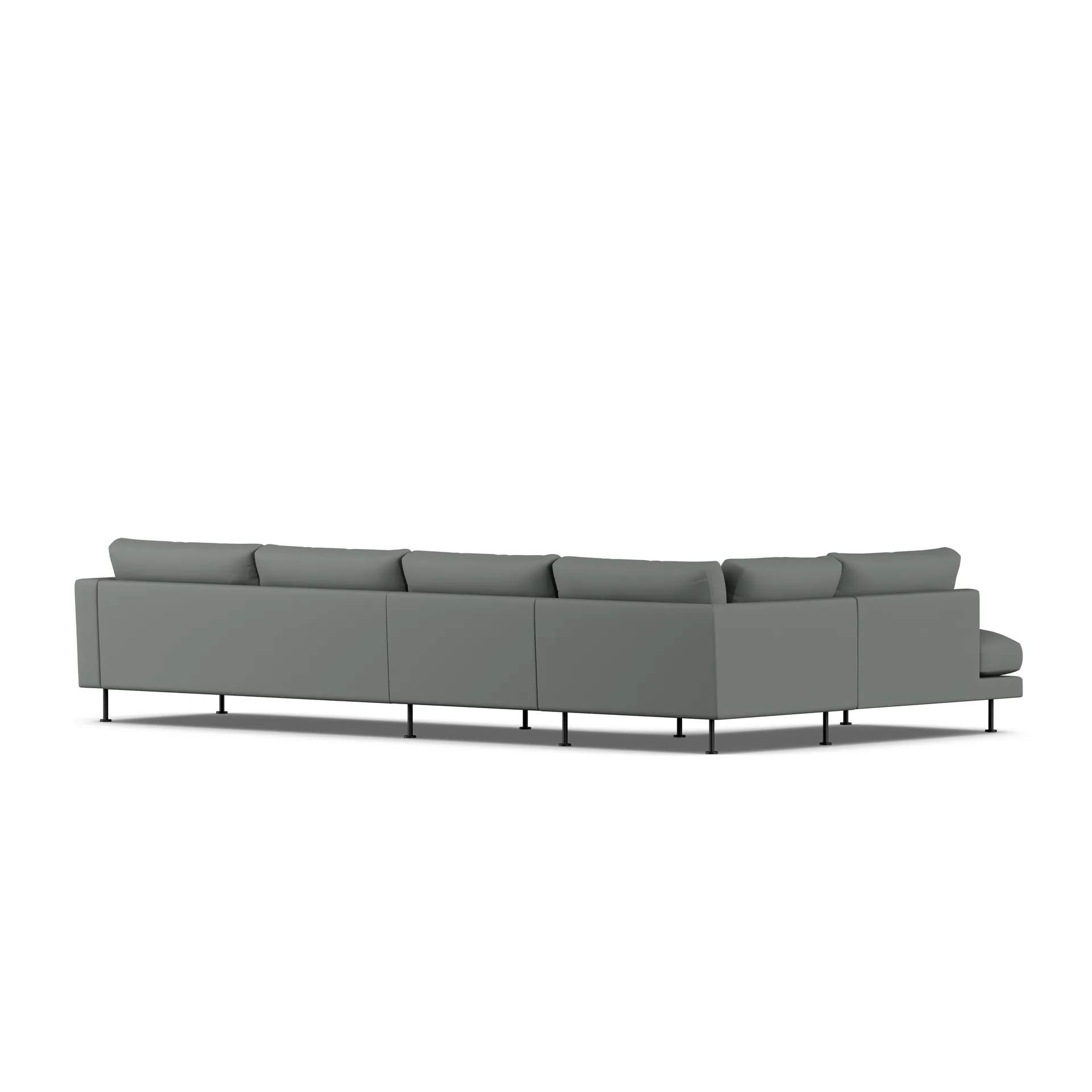 Bredhult sofa, Caleido Grey 1240-zwart staal, 4-zits B2 1898