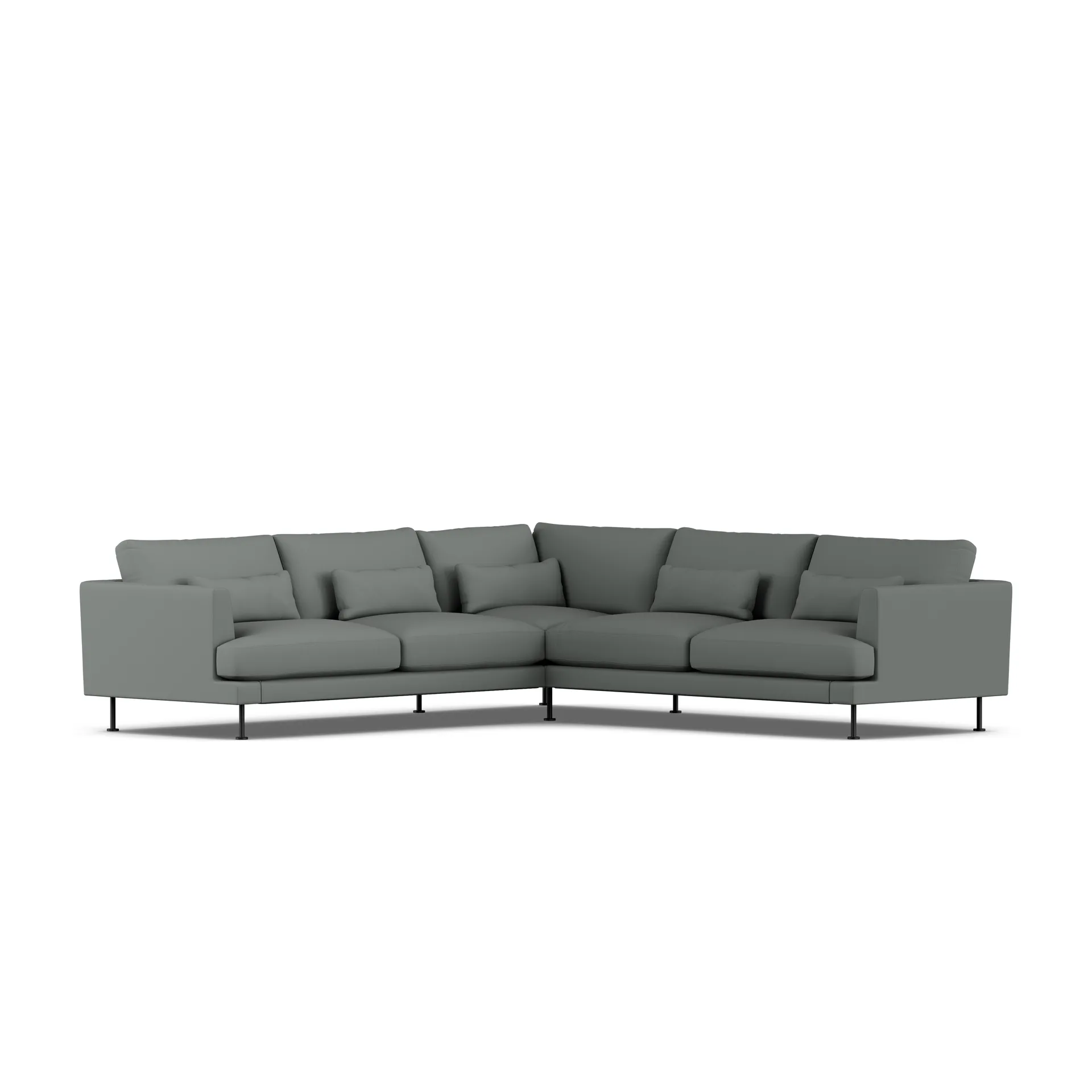Bredhult sofa, Caleido Grey 1240-zwart staal, hoekbank F 1898