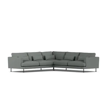 Bredhult sofa - Caleido Grey 1240-zwart staal, hoekbank F - 1898
