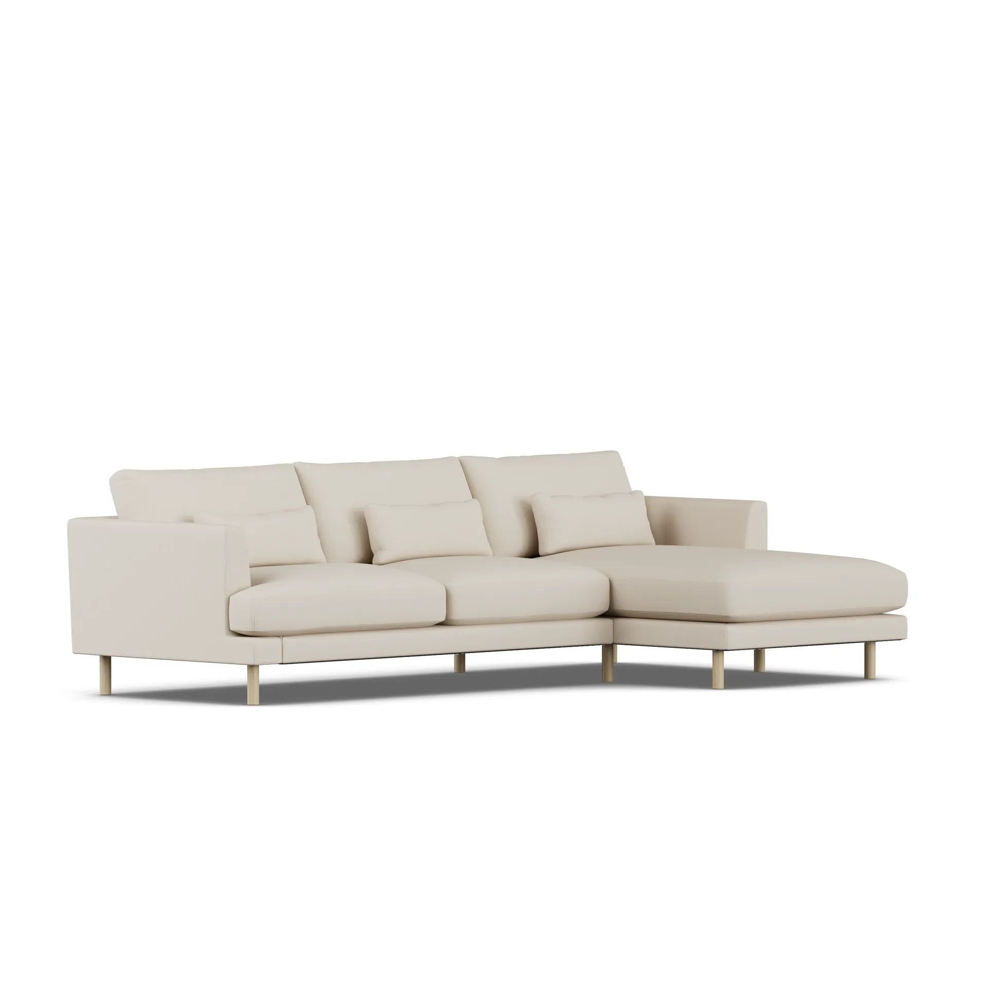 Bredhult sofa, Jump Beige 1956-witgeoliede eiken, 2,5-zits C1 1898