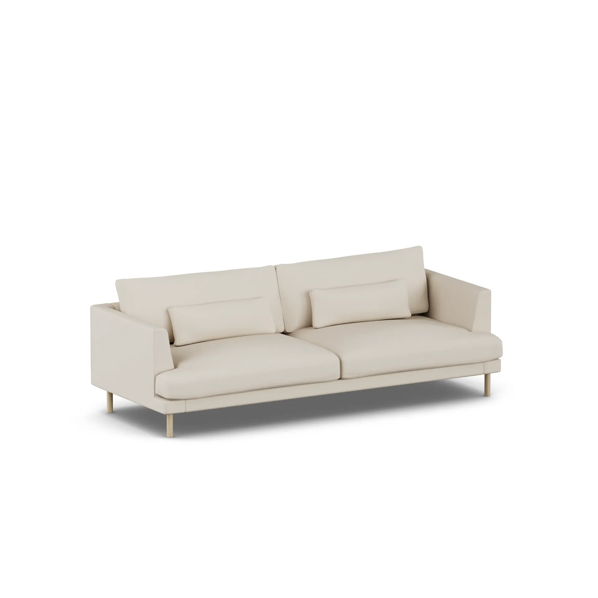 Bredhult sofa, Jump Beige 1956-witgeoliede eiken, 3-zits 1898