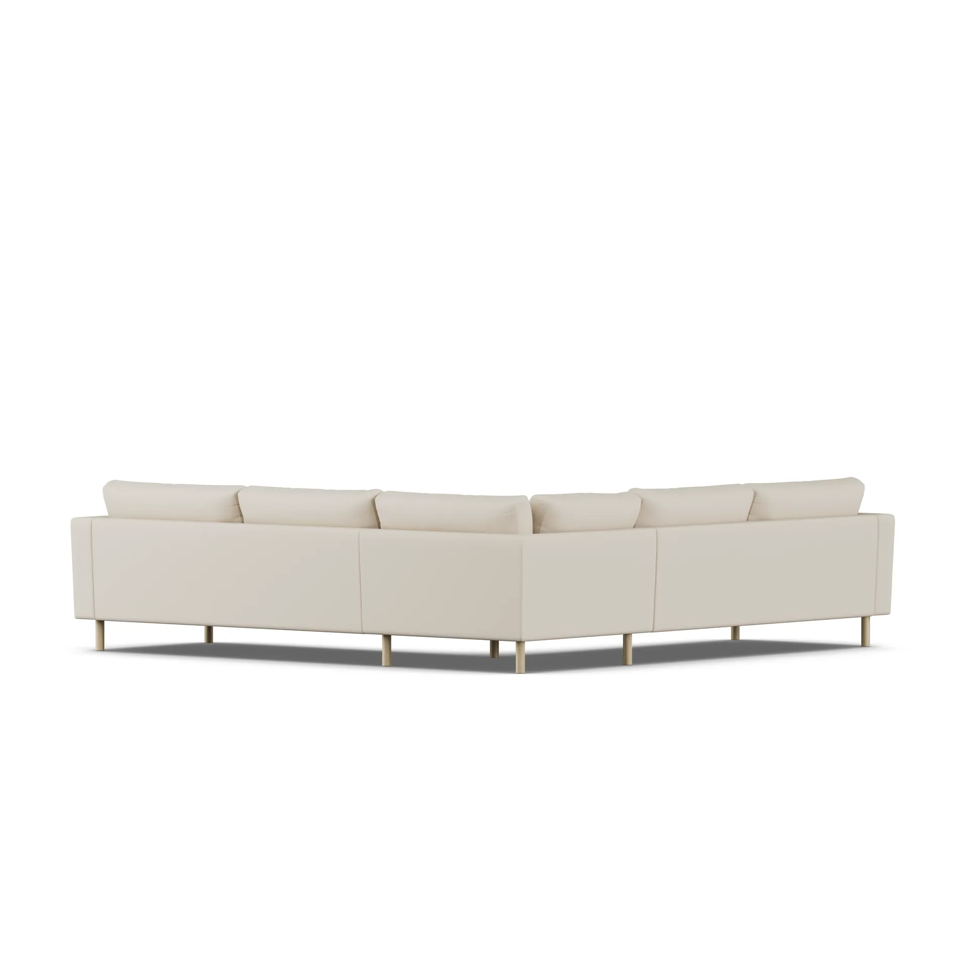 Bredhult sofa, Jump Beige 1956-witgeoliede eiken, hoekbank F 1898