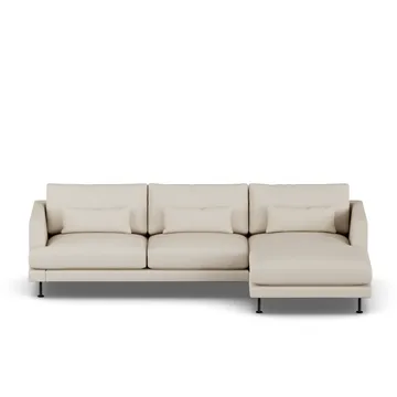 Bredhult sofa - Jump Beige 1956-zwart staal, 2,5-zits C1 - 1898
