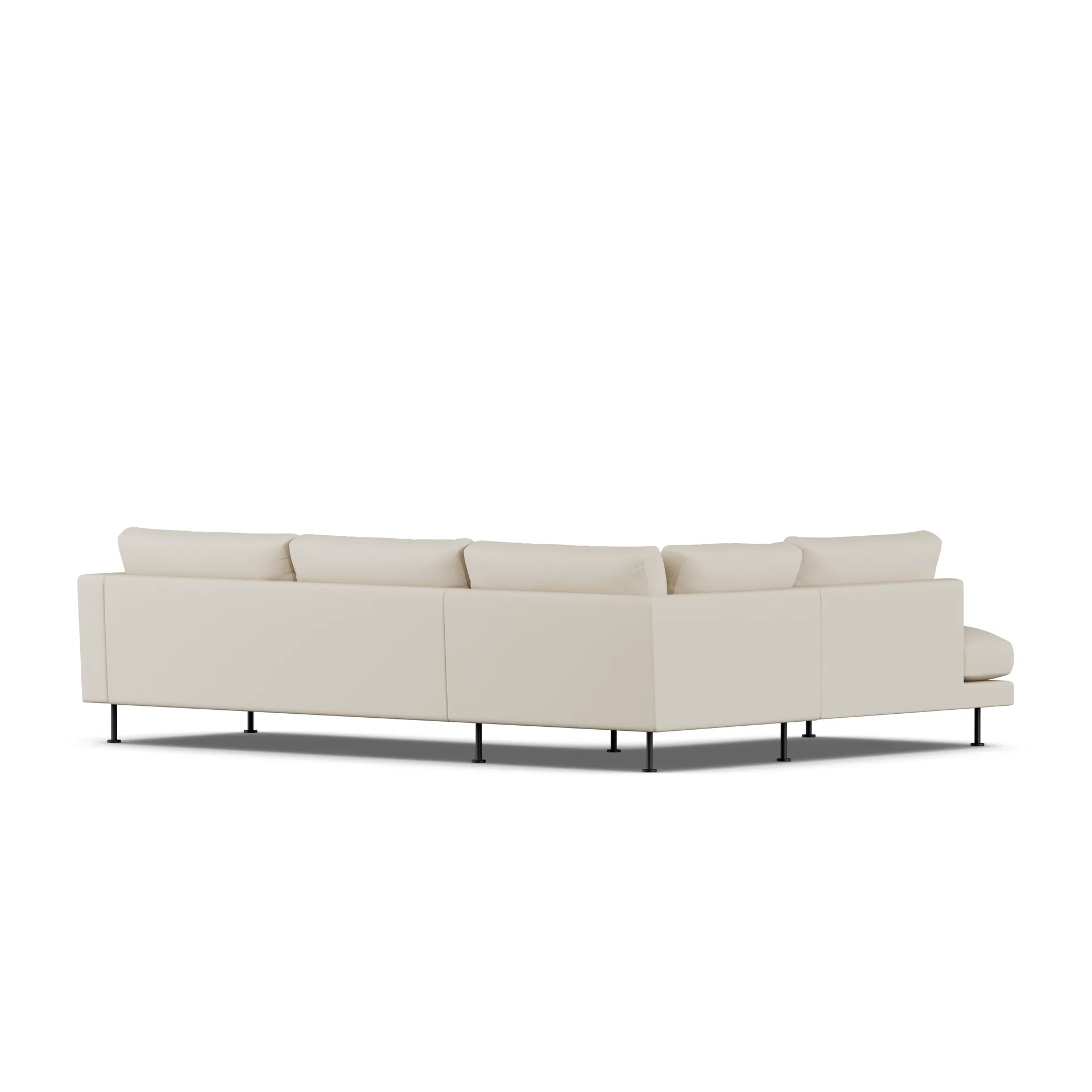Bredhult sofa, Jump Beige 1956-zwart staal, 3-zits A2 1898