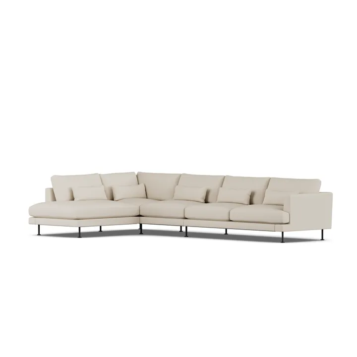 Bredhult sofa - Jump Beige 1956-zwart staal, 4-zits B2 - 1898