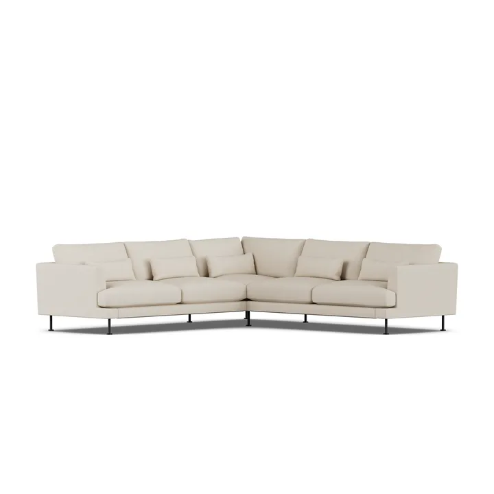 Bredhult sofa - Jump Beige 1956-zwart staal, hoekbank F - 1898