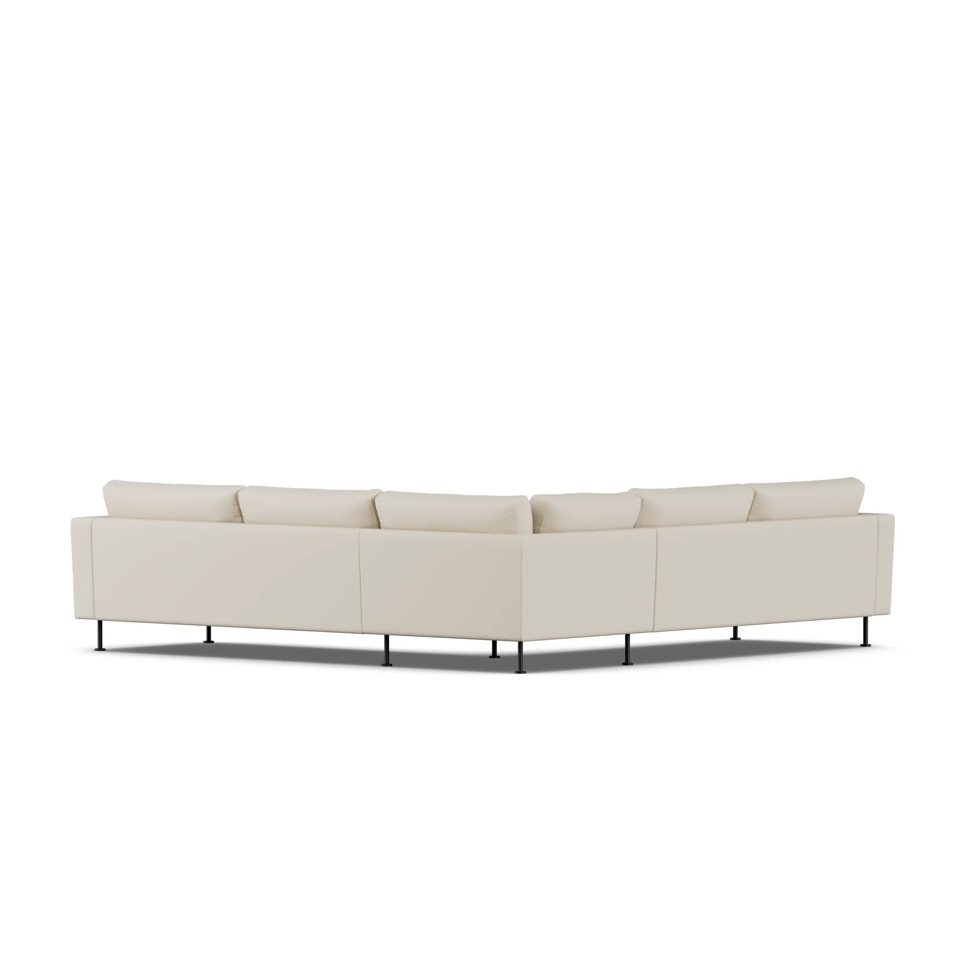 Bredhult sofa, Jump Beige 1956-zwart staal, hoekbank F 1898