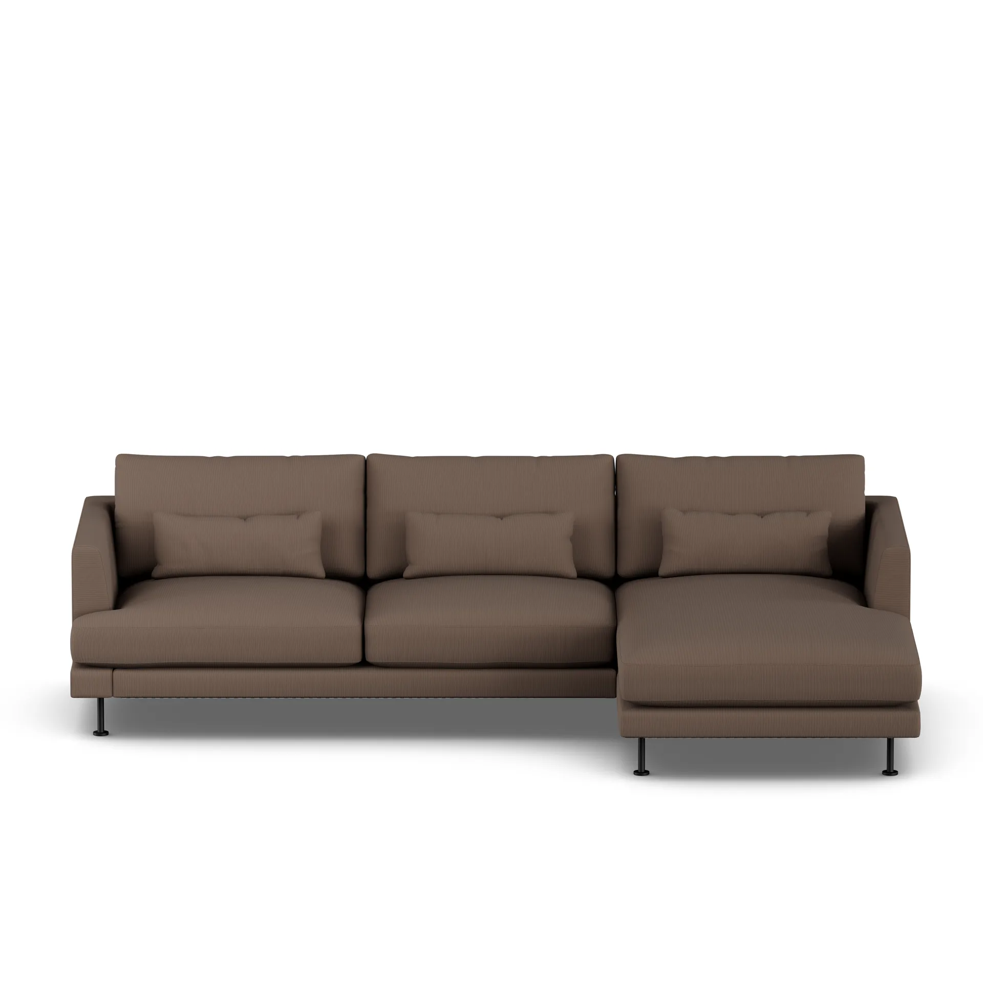 Bredhult sofa, Jump Brown 1955-zwart staal, 2,5-zits C1 1898