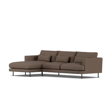 Bredhult sofa - Jump Brown 1955-zwart staal, 2,5-zits C2 - 1898