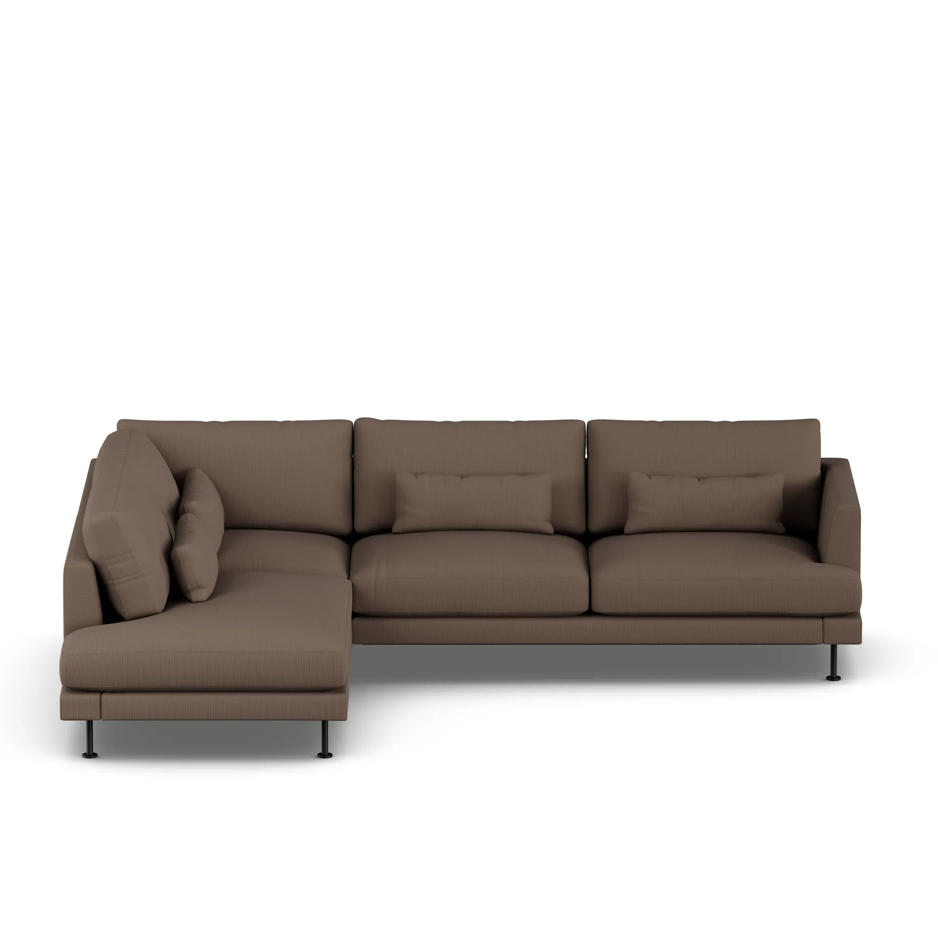 Bredhult sofa, Jump Brown 1955-zwart staal, 3-zits A2 1898