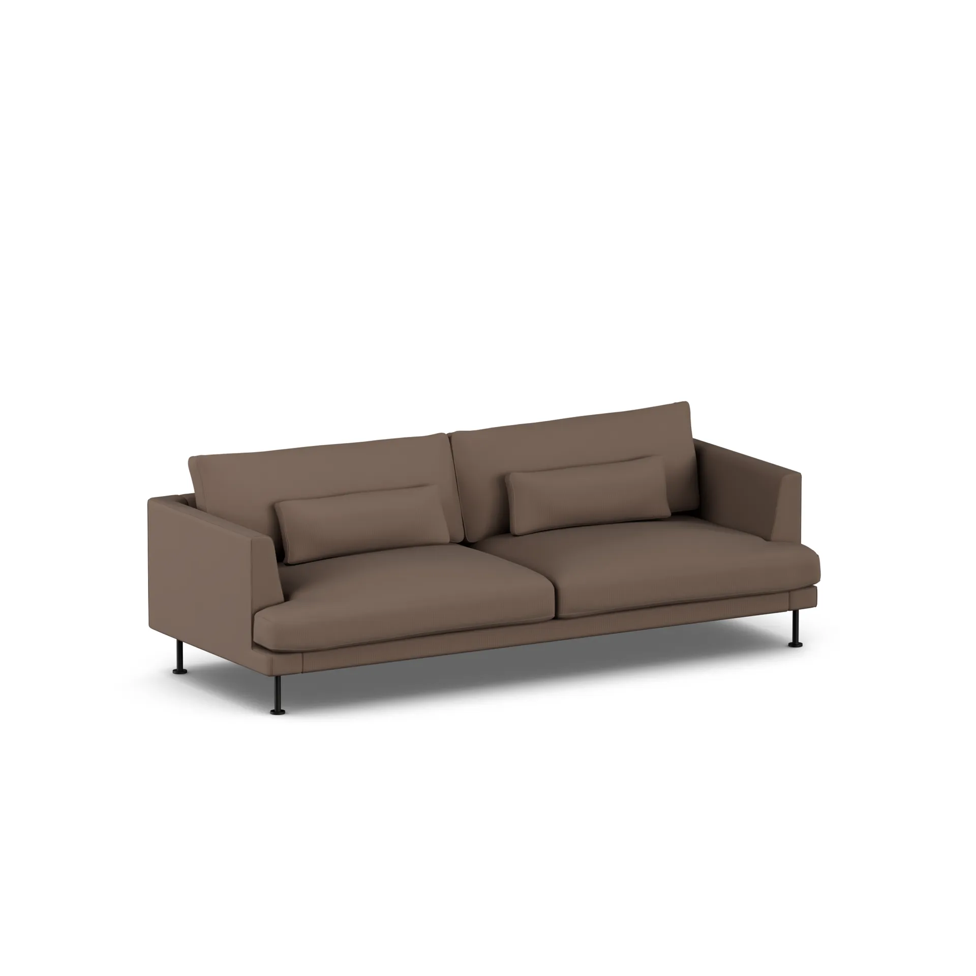 Bredhult sofa, Jump Brown 1955-zwart staal, 3-zits 1898