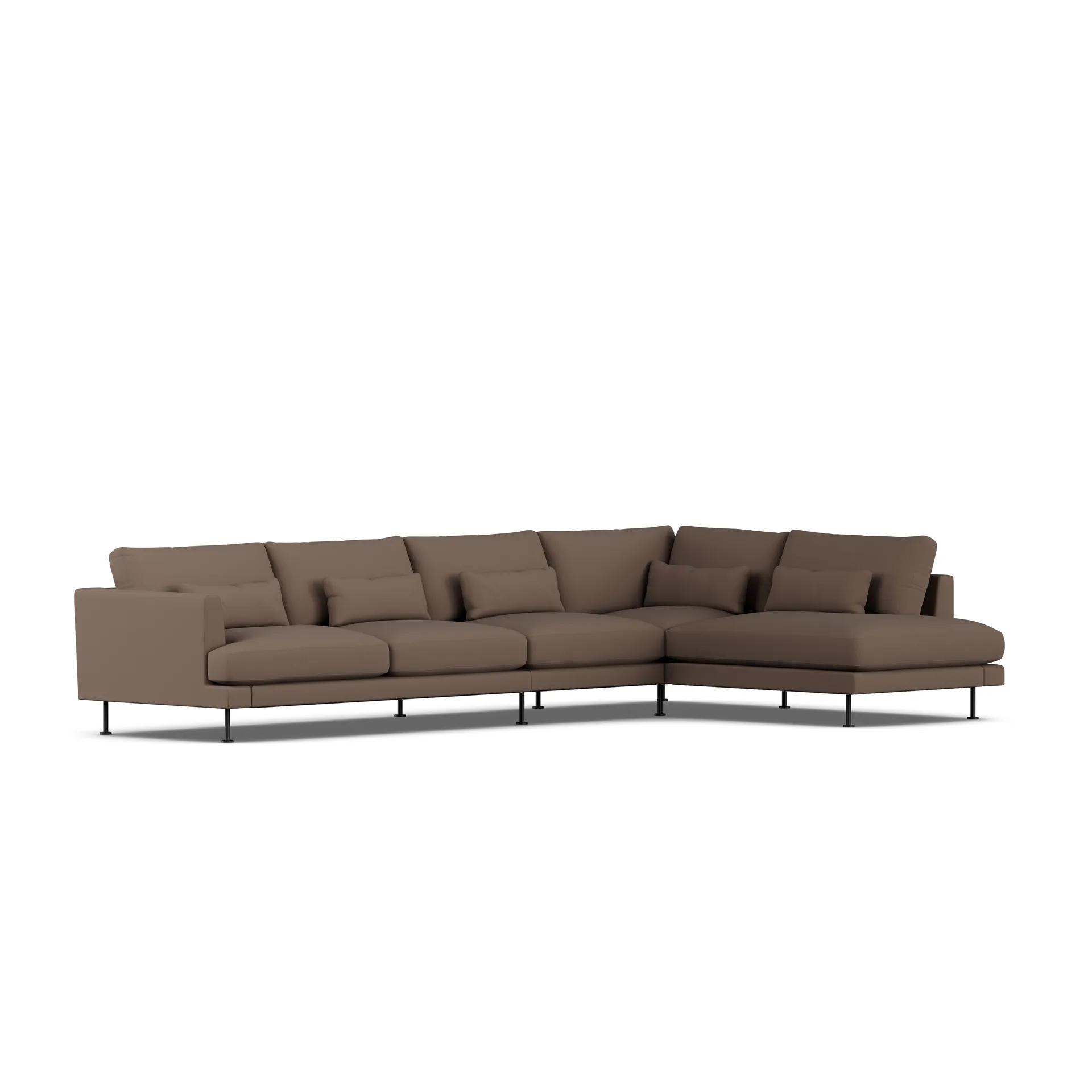 Bredhult sofa, Jump Brown 1955-zwart staal, 4-zits B1 1898