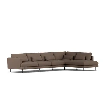 Bredhult sofa - Jump Brown 1955-zwart staal, 4-zits B1 - 1898