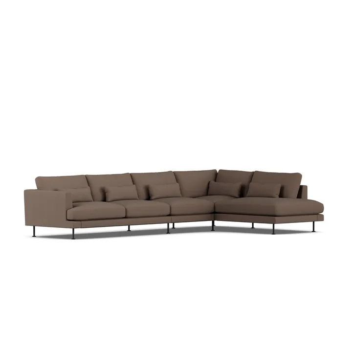 Bredhult sofa - Jump Brown 1955-zwart staal, 4-zits B1 - 1898
