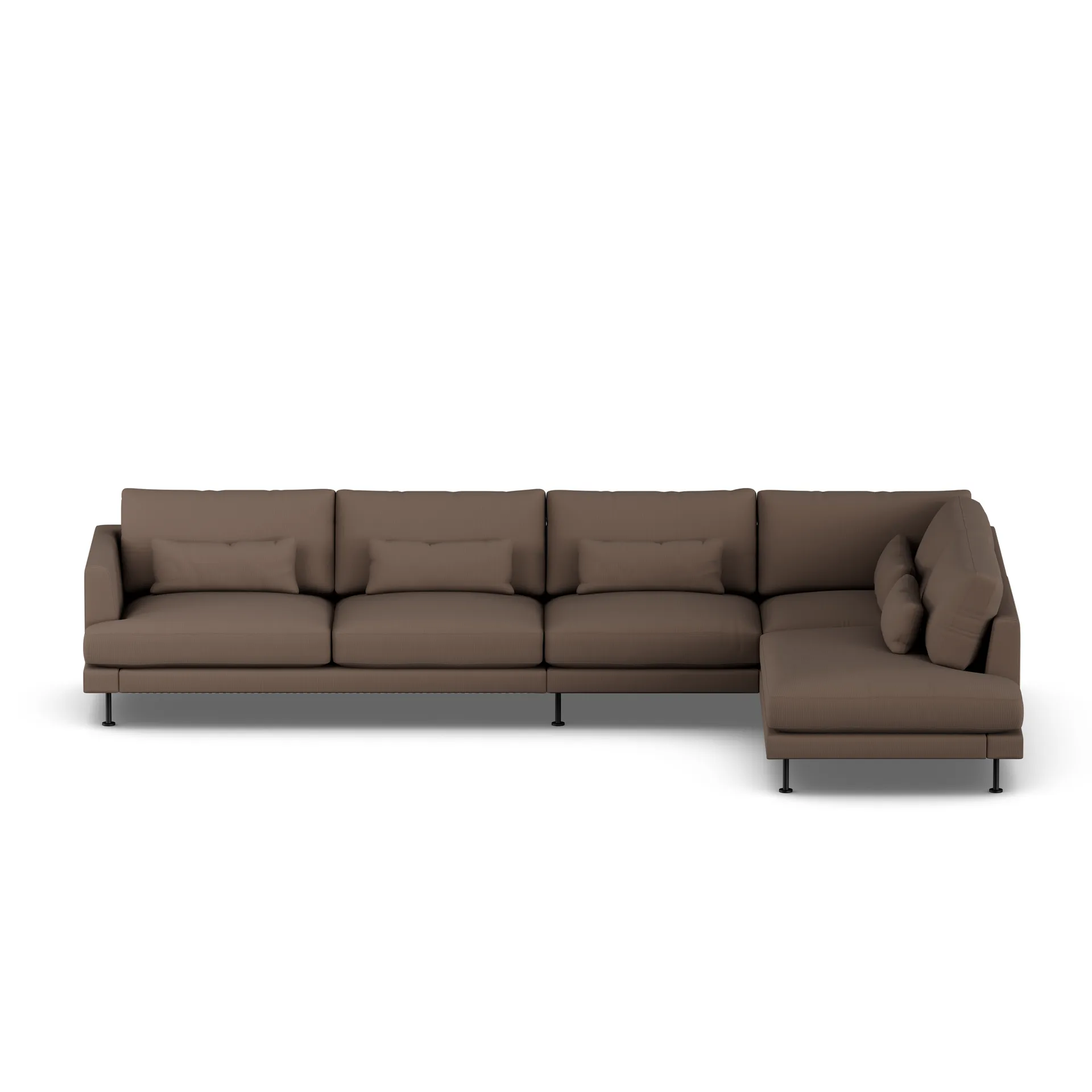 Bredhult sofa, Jump Brown 1955-zwart staal, 4-zits B1 1898