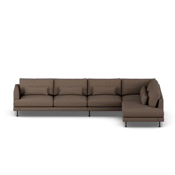 Bredhult sofa - Jump Brown 1955-zwart staal, 4-zits B1 - 1898