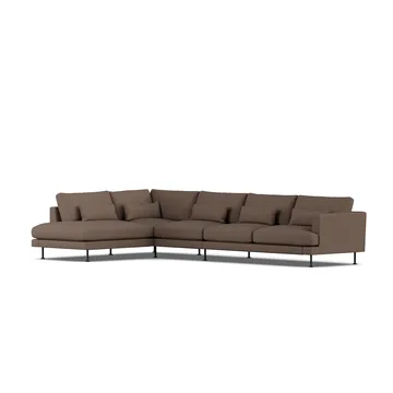 Bredhult sofa - Jump Brown 1955-zwart staal, 4-zits B2 - 1898